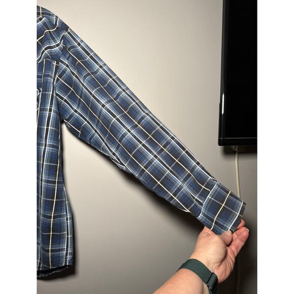 Men's Wrangler Long Sleeve Western Shirt with Pearl Snaps Medium - Picture 3 of 12